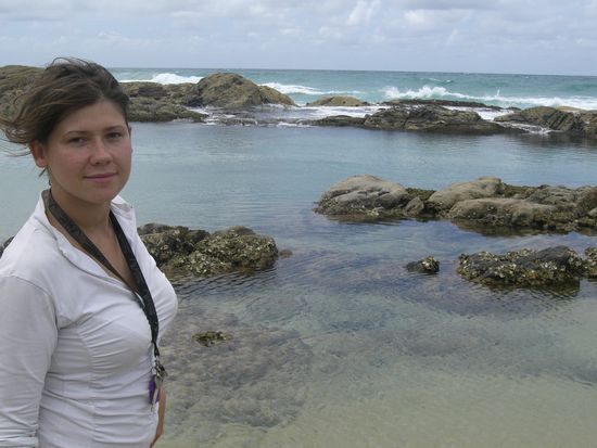 Hier sind wir an ner Suesswasserquelle direkt am Meer, leider Bikini vergessen