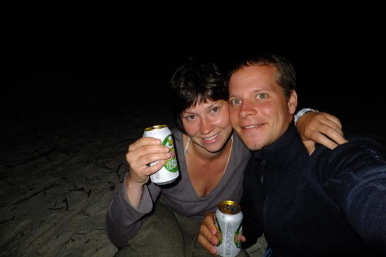 und das Kühle zum Sonnenuntergang am Strand durfte natürlich auch nicht fehlen