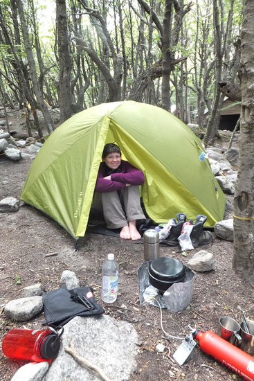 Campsite am 5. Tag unterhalb der 'Torres', nach denen der Nationalpark benannt ist