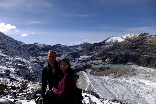 glückliche Weltenbummler 