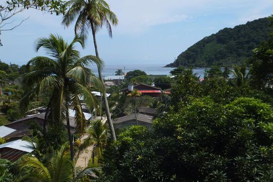 das verschlafene Örtchen Sapzuro direkt an der Panamagrenze 
- Blick von unserem Balkon