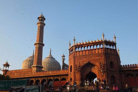 Die Jama Masjid Moschee in Delhi ist die größte Indien 25.000 Muslime finden im Inneren Platz