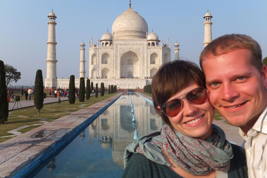 der erste Anblick des Taj Mahal´s erzeugte bei uns definitiv Gänsehaut 