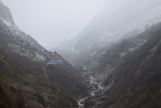 ab hier ging der Regen so langsam in Schnee über.. 