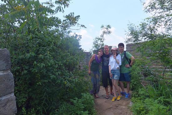 Freya und Frank sind mit uns zur chinesischen Mauer gefahren, zu einem Abschnitt der nicht so überlaufen ist 