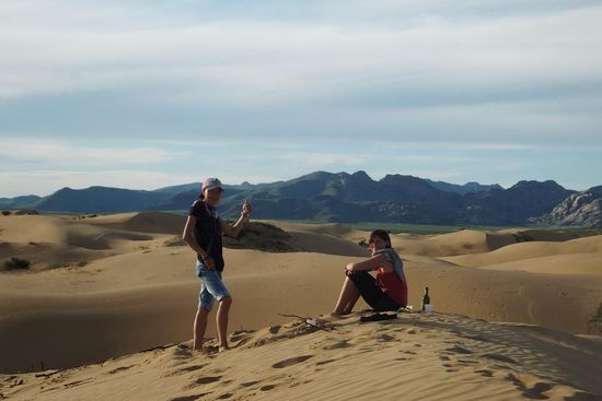 sunset auf den Dünen:
mit unserem guide