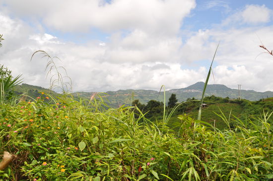 Blick zurück. Auf dem Bergkamm erkennt man Phongsaly