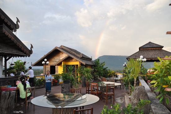 Auf dem Dach des Pakse Hotels.