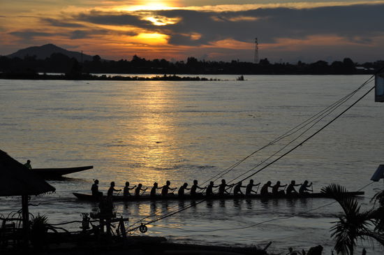 Training bei Sonnenuntergang