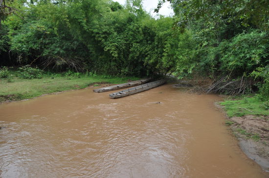 Seitenarm des Mekongs und des Wasserfalls.