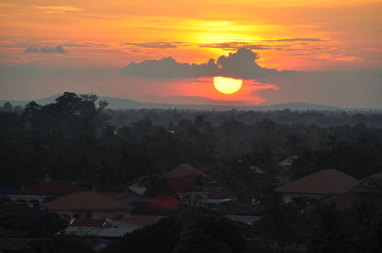 Auf dem Dach des Pakse Hotels
