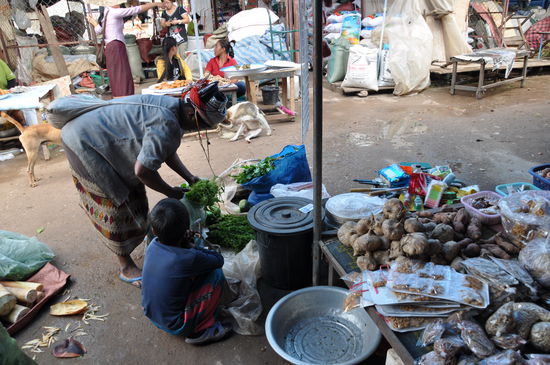 Auf dem local markt in Luangnamtha - sicher keine Touristen
