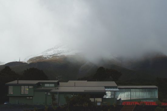 Wunderschöner Blick auf den Mount Taranaki... wenn nur die Wolken nicht wären.