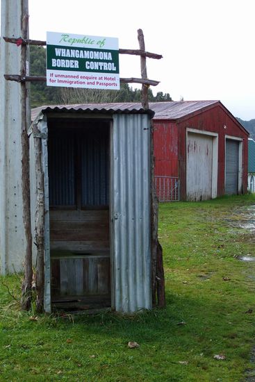 Der Grenzposten der Republik von Whangamomona.