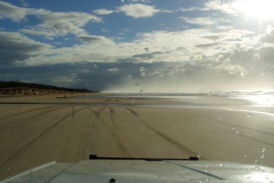 ...und am Strand. Ist ja schließlich die größte Sandinsel der Welt.