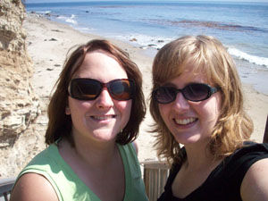 Wir an einem kleinen Strand in Santa Barbara
