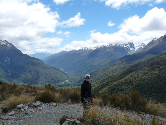 Auf dem Rueckweg mit Blick ins Hollyford Valley