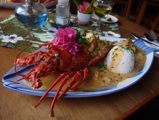 Unser vorgezogener Weihnachtslobster (Hummer) polynesian Style. Sehr, sehr yummy!!!!