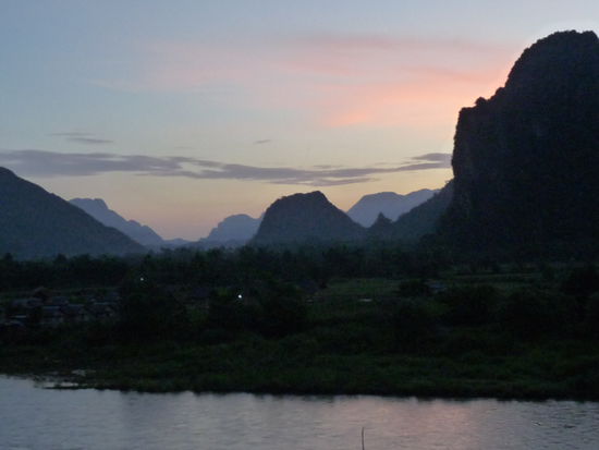 Sonnenuntergangsstimmung von unserem Zimmer aus