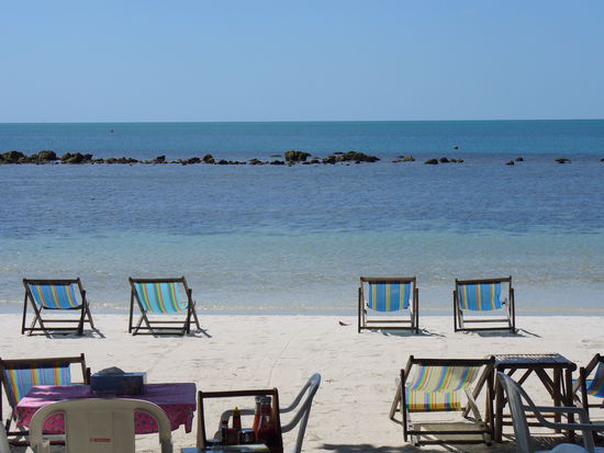 Unser morgentlicher Ausblick beim Fruehstueck.