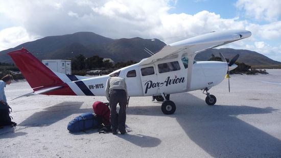Just after arrival..mit mir sind noch 3 weitere Wanderer mitgeflogen, die aber eine andere Route gehen