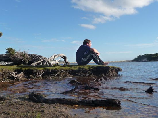 ... dann aber 'relaxen" an der Campsite am Flussufer angesagt. Zumal die Sonne scheint.