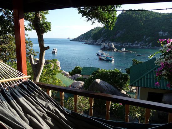 Ausblick von meinem Bungalow (8 Euro / T) bei der Aussicht annehmbar - oder?