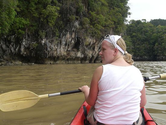 auf dem Weg in die Mangroven