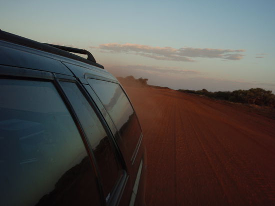 Bei der Fahrt ueber die rote Piste