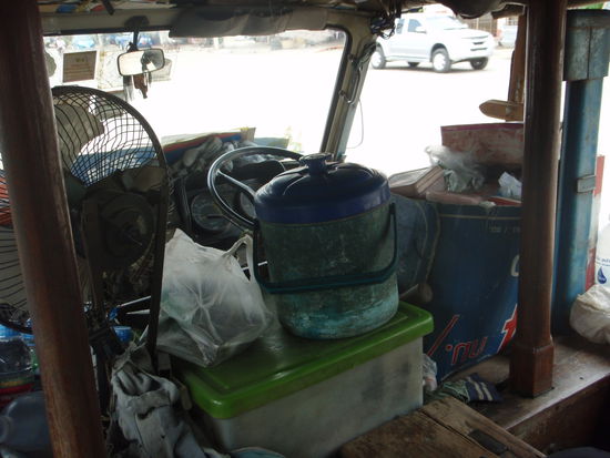 Die Führerkabine unserers Shuttelbusses.