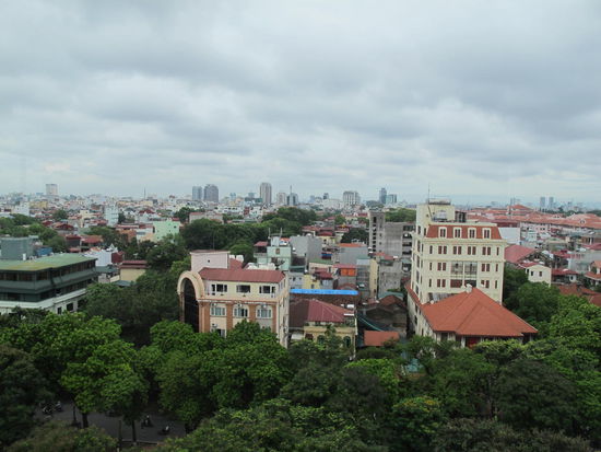 Sicht auf Hanoi aus dem Restaurant/Frühstücksraum