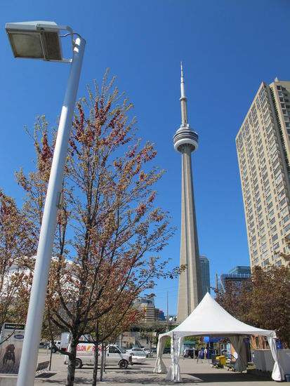 Vorher, Wahnsinn die Laterne is höher als der CN Tower 