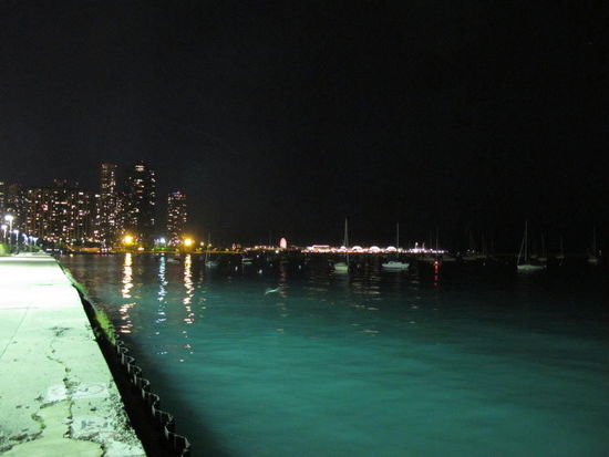 Blick aufn See mit Navy Pier