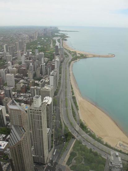 Strand Richtung Norden (vorne Oak Beach, nach dem Zipfel is der North Ave Beach an dem ich vorhin war)