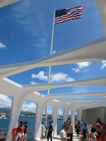 Memorial mit USA Flagge