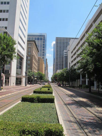 Die Straßenbahnlinie auf der Main Street