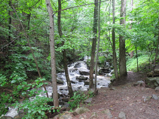 Da Rauschen die Fälle herunter, es ging aber noch ein Stück bergauf