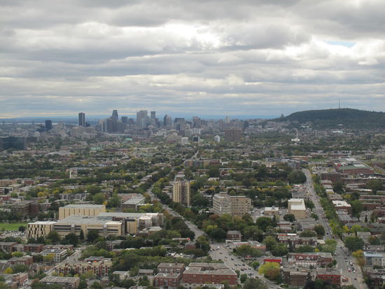 Ganz hinten Downtown Montréal und rechts der Parc du Mont-Royal