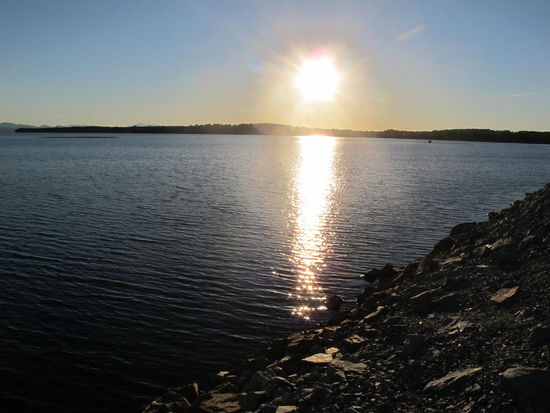 Sonne geht unter am Lake Champlain