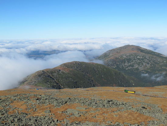 Mount Washington Cog Railway auf dem Weg nach oben...