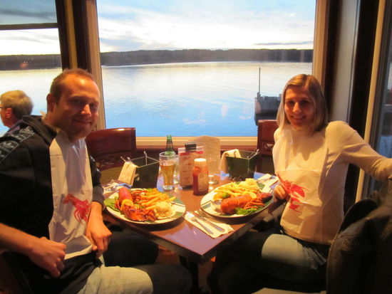 Zum Abendessen in Chéticamp gabs heut Hummer