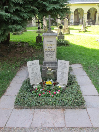 Grab der Eltern Mozarts auf dem Friedhof der St. Sebastianskirche