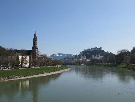 Blick vom Müllner Steg Richtung Innenstadt