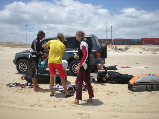 Zusammenpacken nach dem Downwinder