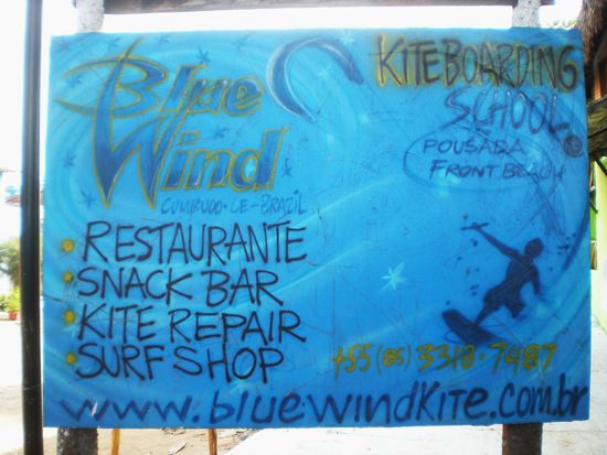 Schild an der Blue Wind Pousada