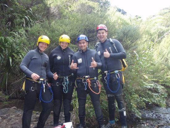 Canyoing Tour Auckland - meine Team mate's (German potato ,Ami,Kiwi &amp; Aussie)
