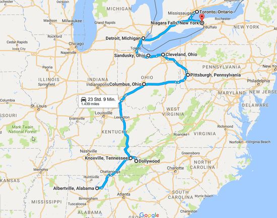 Route des ersten Abschnittes