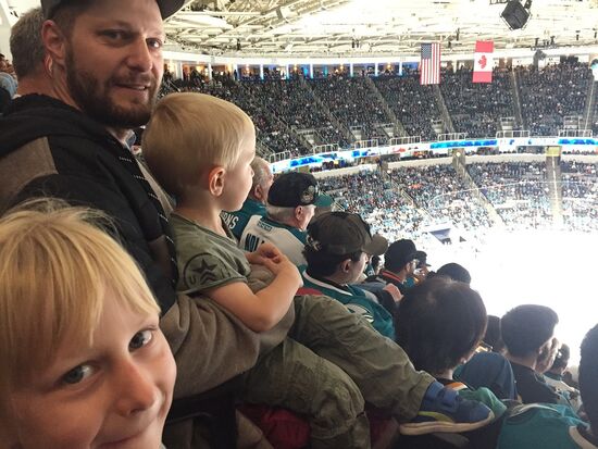 San José Sharks im SAP Stadium.