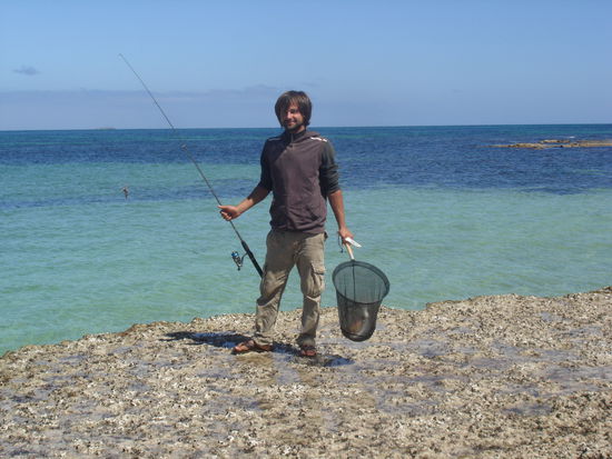 Davids muehen haben sich gelohnt!
Er hat 3 schoene Fische gefangen...