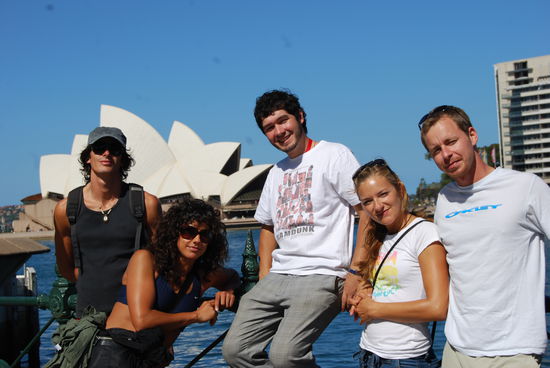 The 5 of us in front of the Sydney Opera House.